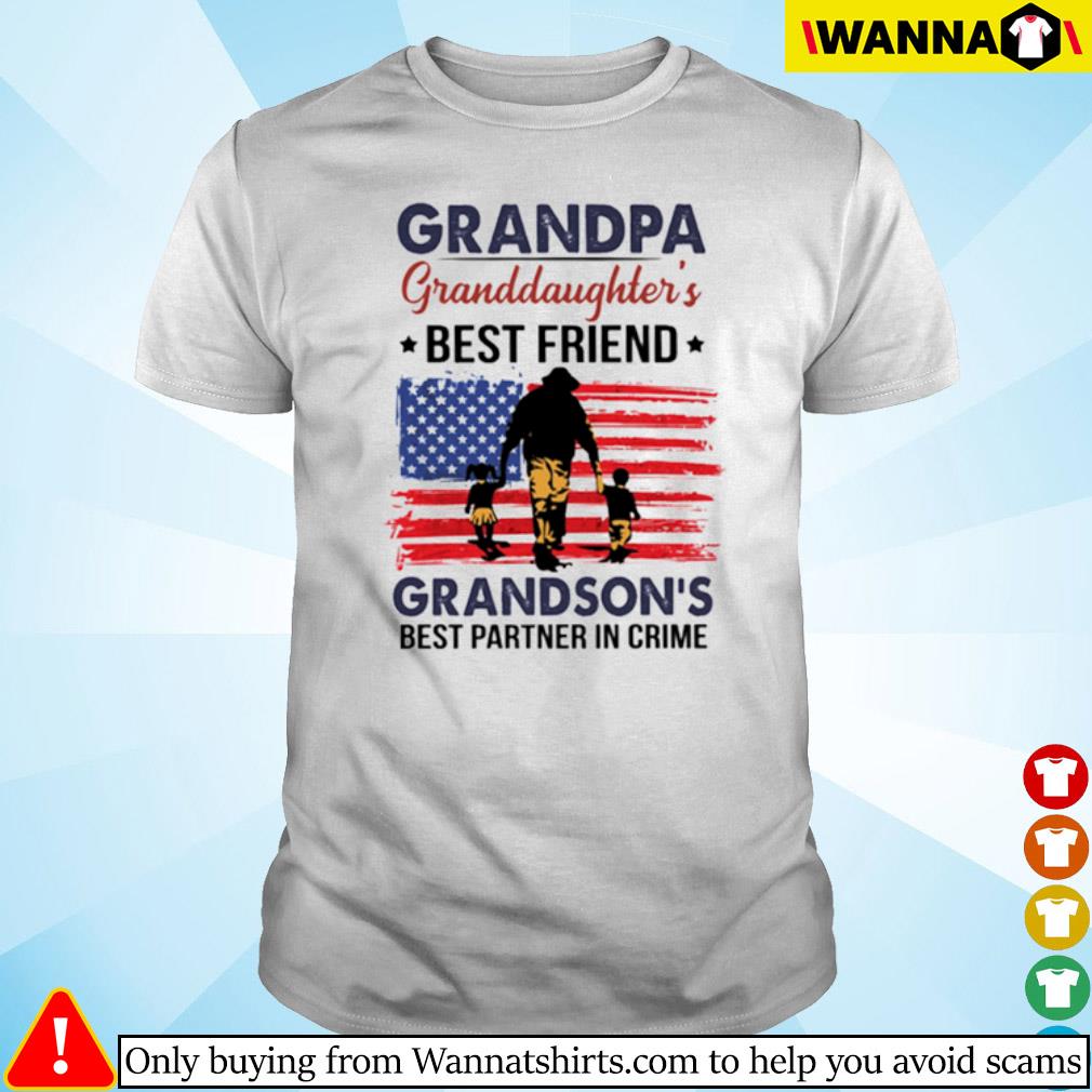 Funny Grandpa granddaughter's best friend grandson's best partner in crime shirt