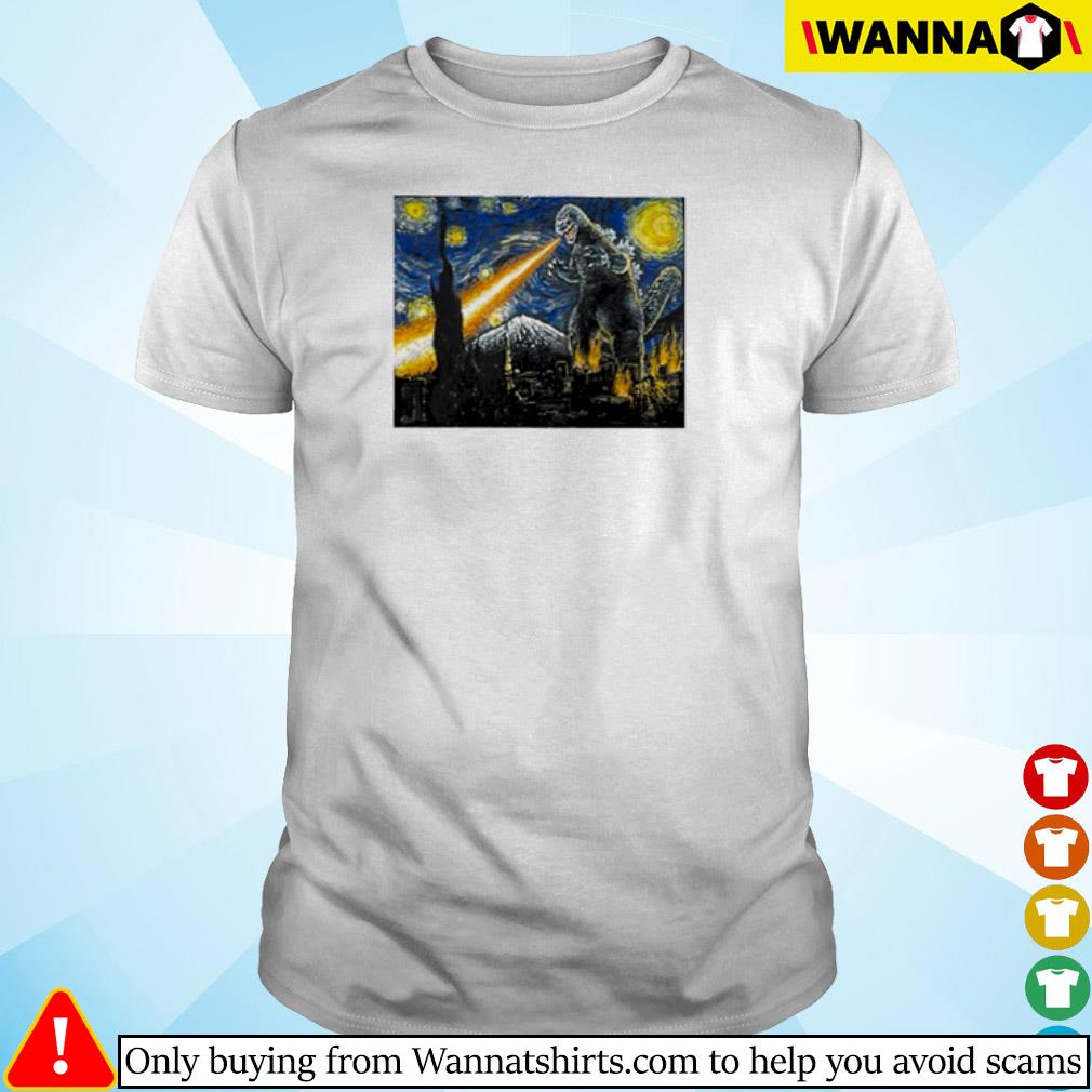 Top Godzilla Vincent Van Gogh Starry Night shirt
