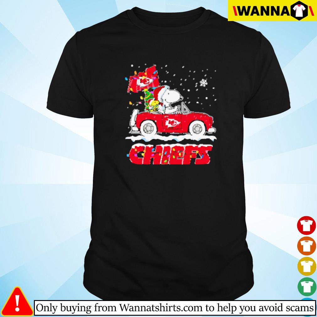 Best Snoopy and Woodstock driving car Kansas City Chiefs Christmas shirt