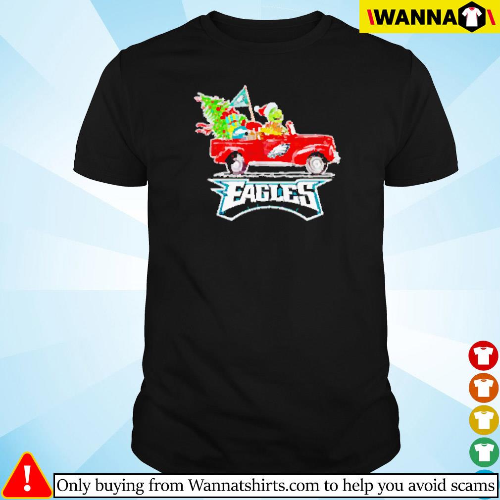 Official Grinch and Max driving car Philadelphia Eagles Christmas shirt