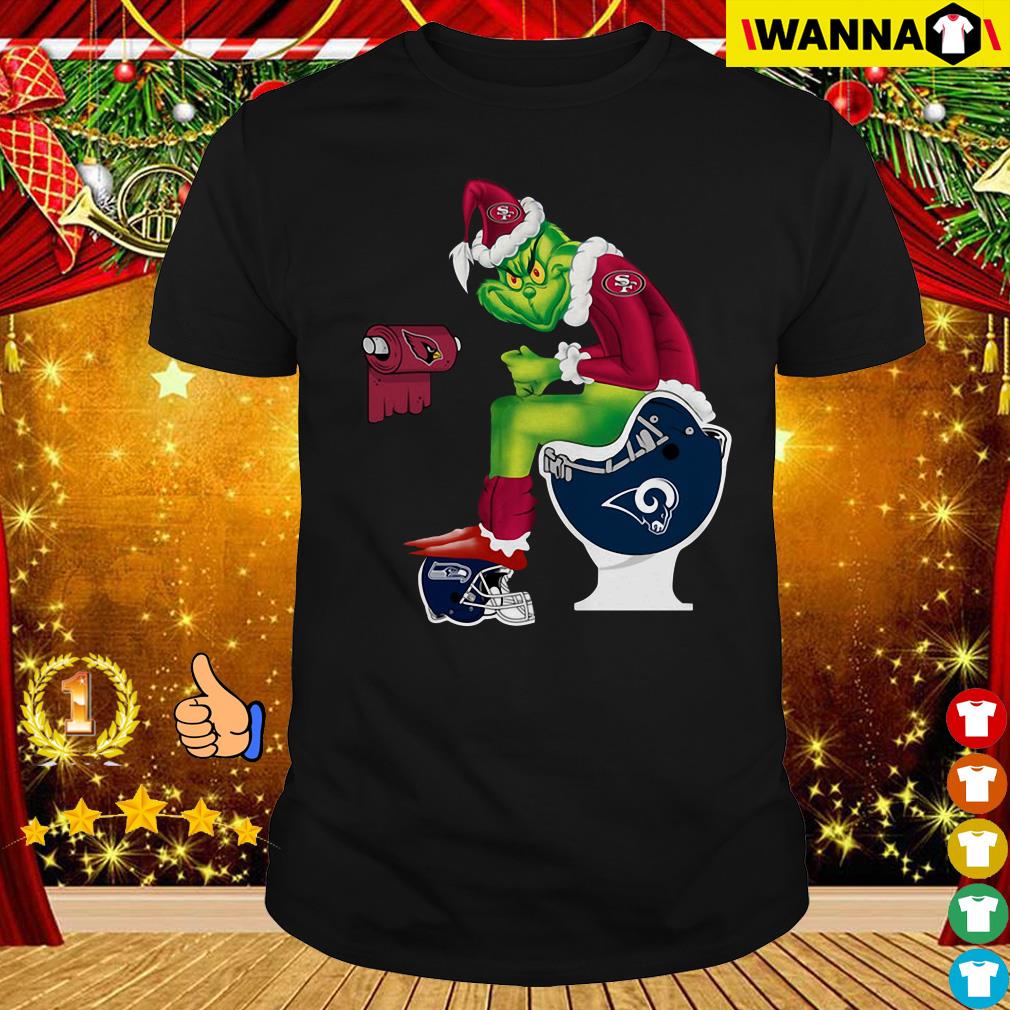 Official The Grinch San Francisco 49ers Shit On Toilet Los Angeles Rams And  Other Teams Christmas Shirt - Teeshirtbear