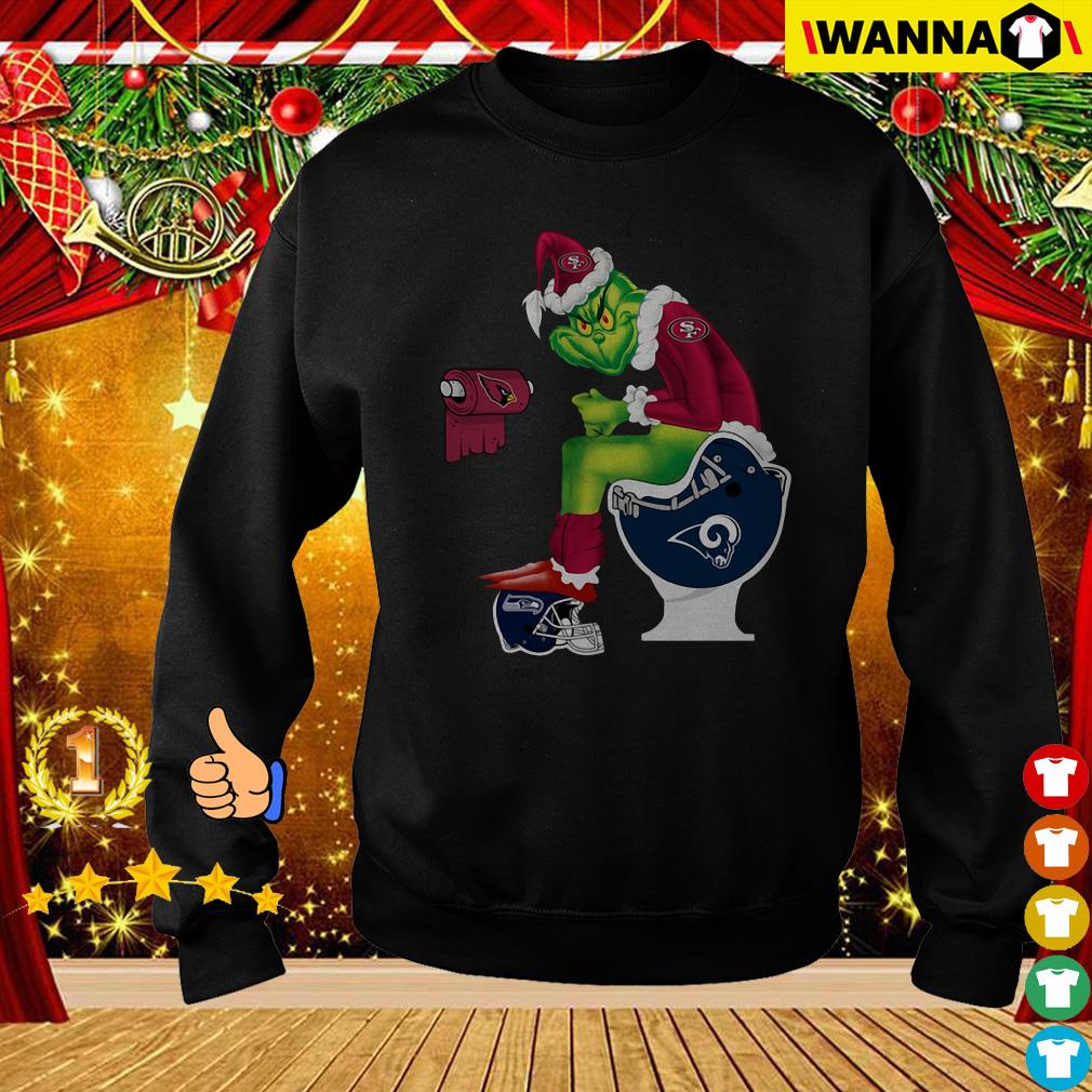 Official The Grinch San Francisco 49ers Shit On Toilet Los Angeles Rams And  Other Teams Christmas Shirt - Teeshirtbear