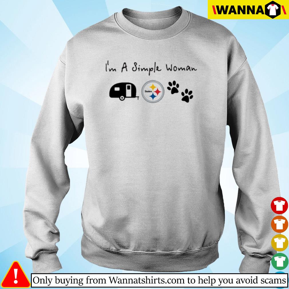 Official i'm A Simple Woman Coffee Dog And Pittsburgh Steelers Shirt,  hoodie, sweater, long sleeve and tank top