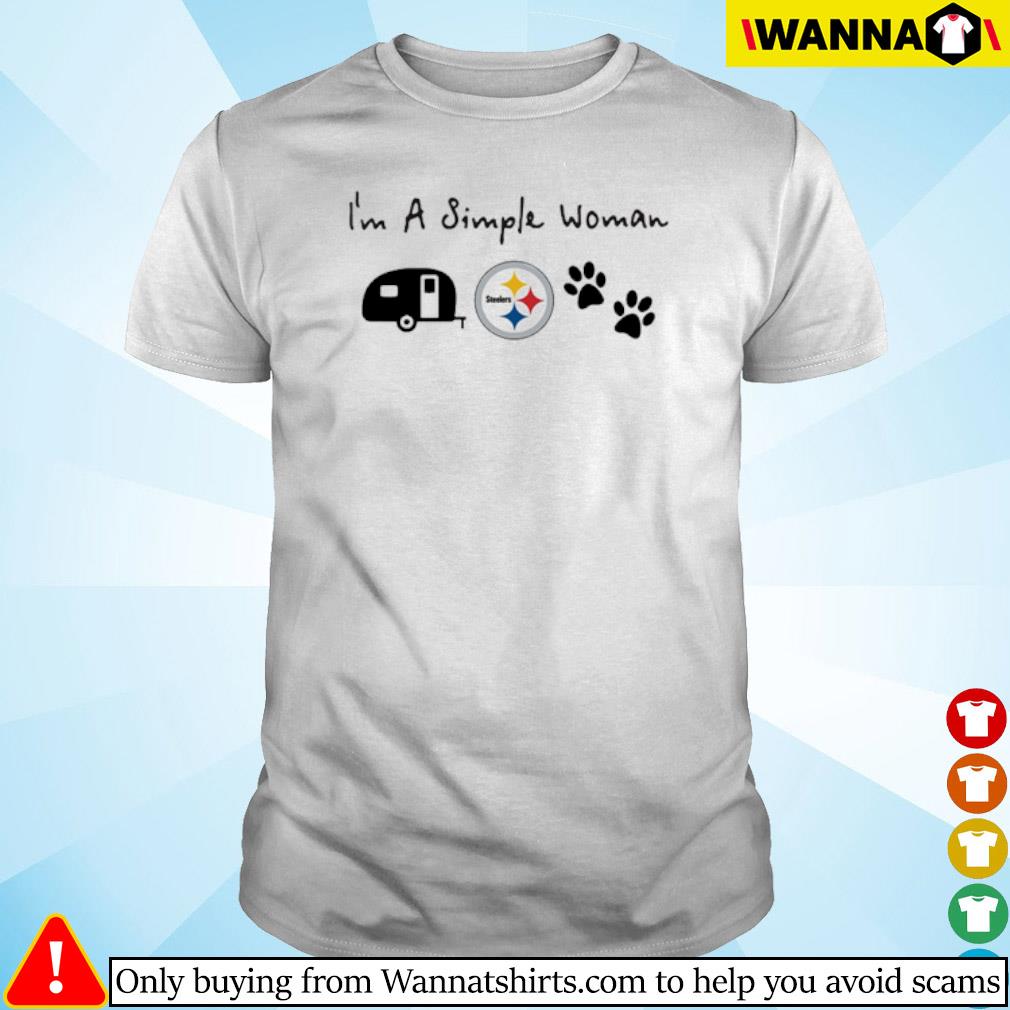 I'm A Simple Woman Coffee Dog And Pittsburgh Steelers Shirt, hoodie,  sweater, long sleeve and tank top