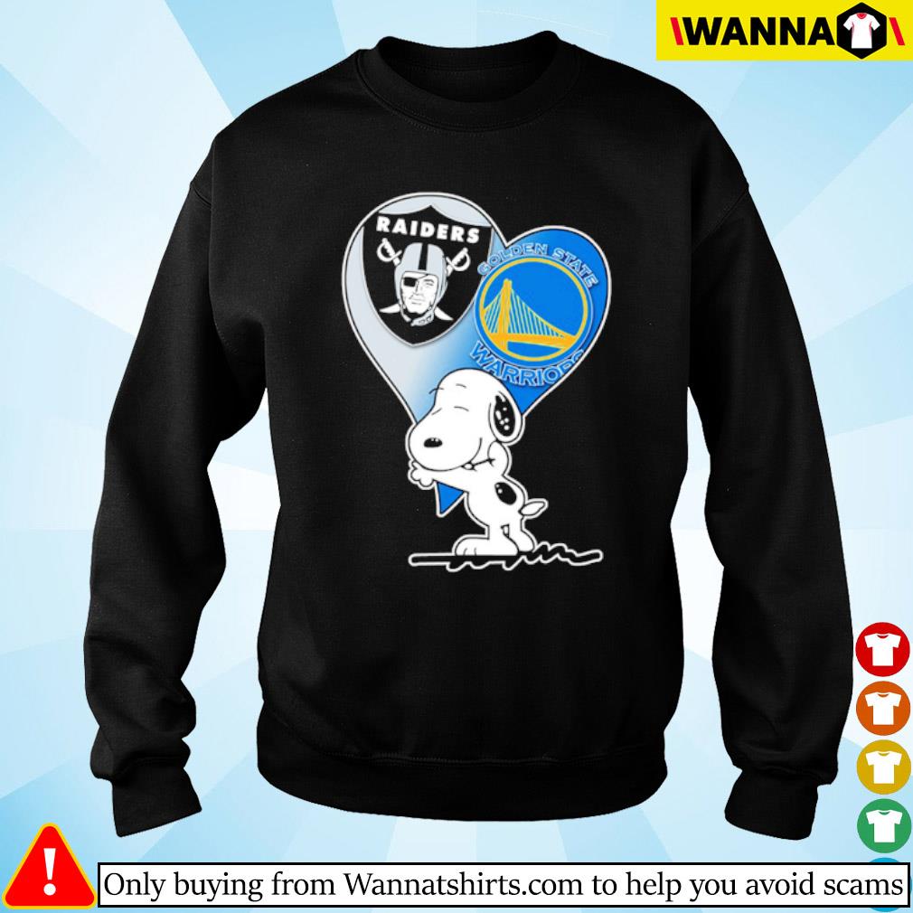 Snoopy heart Las Vegas Raiders and Golden State Warriors shirt, hoodie ...